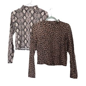 Bundle of two Olivia Rae Shirts | Animal Print Shirt | Leopard and Snakeskin
